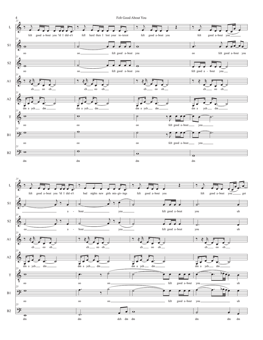 Felt Good About You Felt Good About You Divisi scores gallery preview page 4