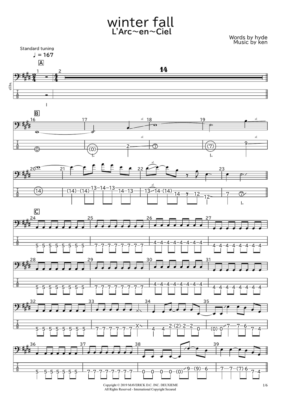 Winter Fall Acoustic Guitar scores gallery preview page 1
