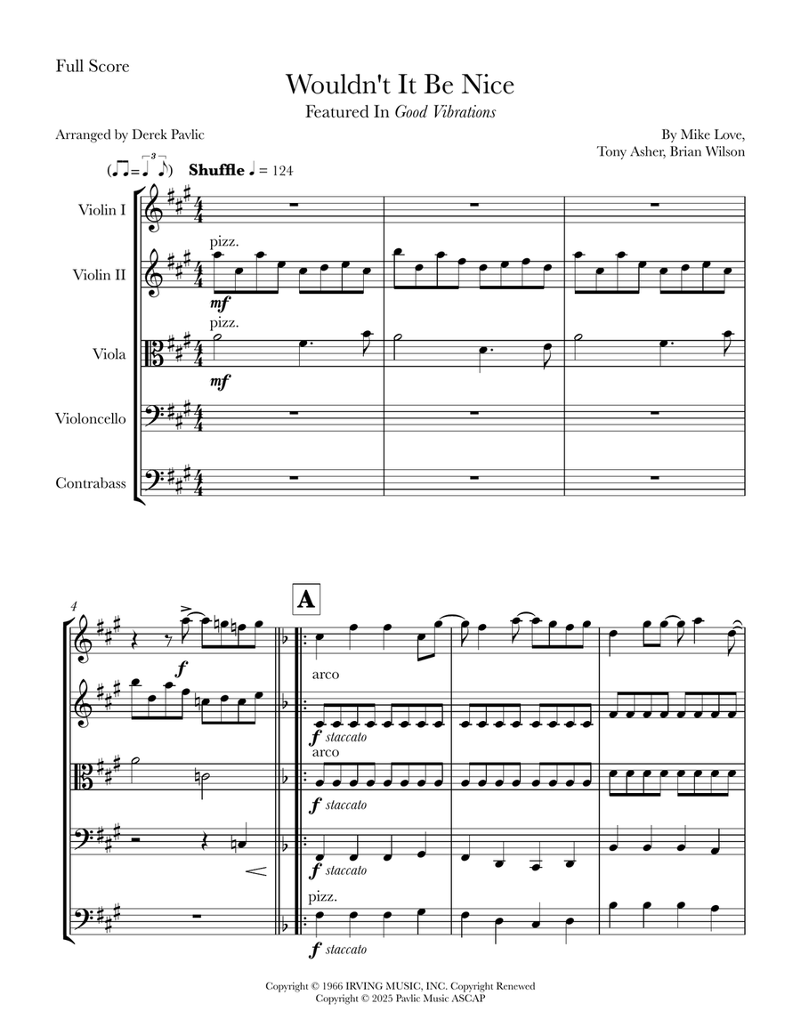 Wouldn't It Be Nice Wouldn't It Be Nice String Orchestra scores gallery preview page 1