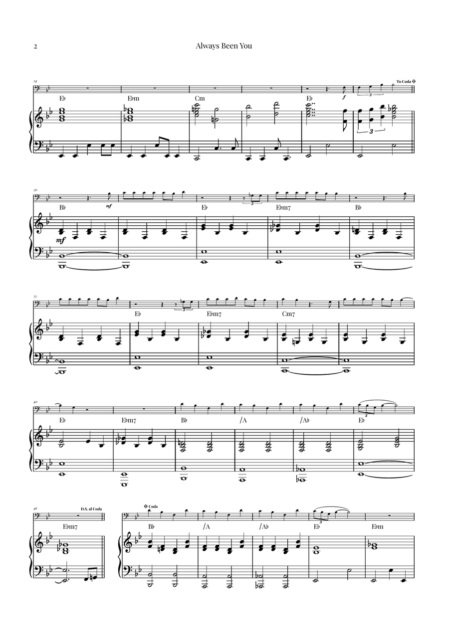 Always Been You Piano scores gallery preview page 2