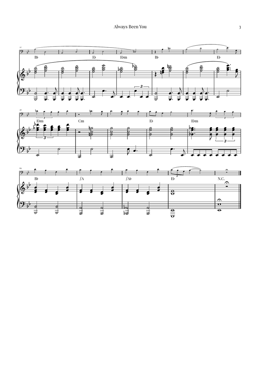 Always Been You Piano scores gallery preview page 3