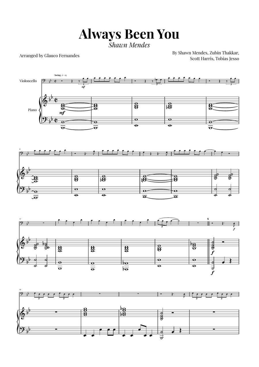 Always Been You Piano scores gallery preview page 1