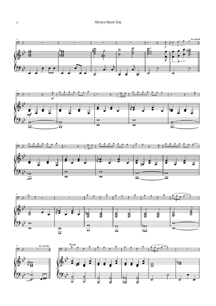 Always Been You Piano scores gallery preview page 2