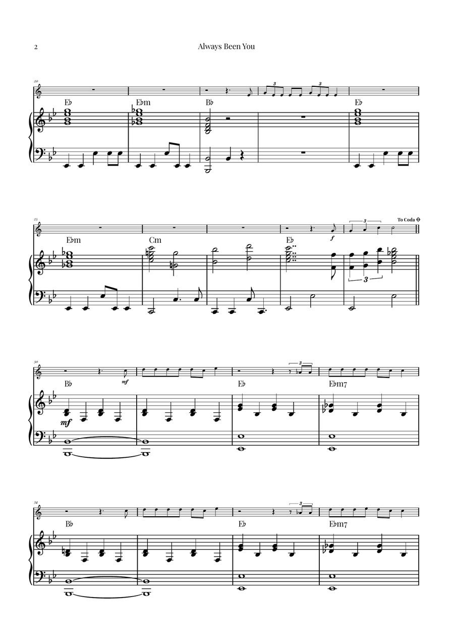 Always Been You B-Flat Clarinet scores gallery preview page 2