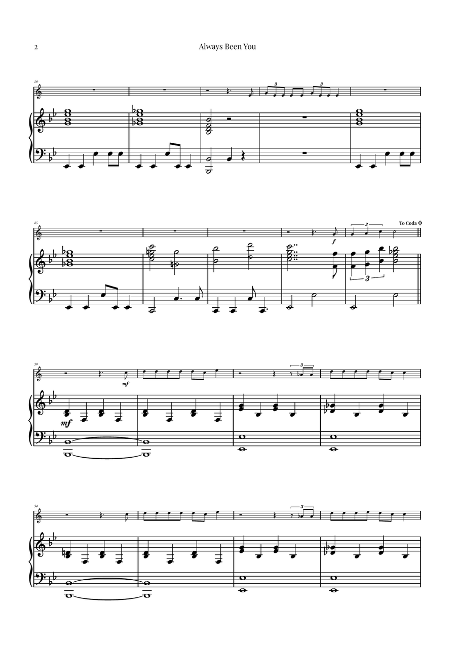 Always Been You B-Flat Clarinet scores gallery preview page 2
