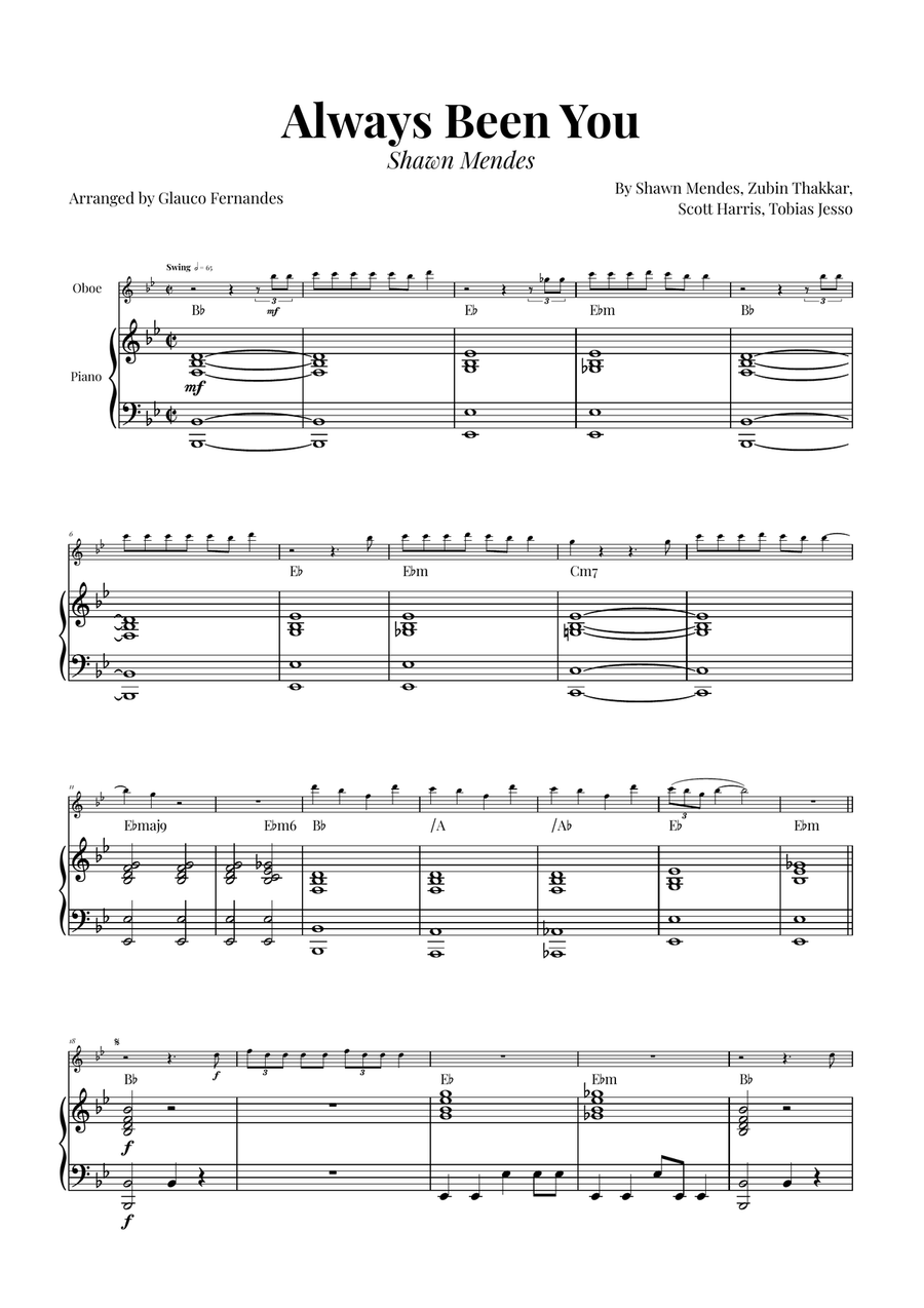 Always Been You Piano scores gallery preview page 1
