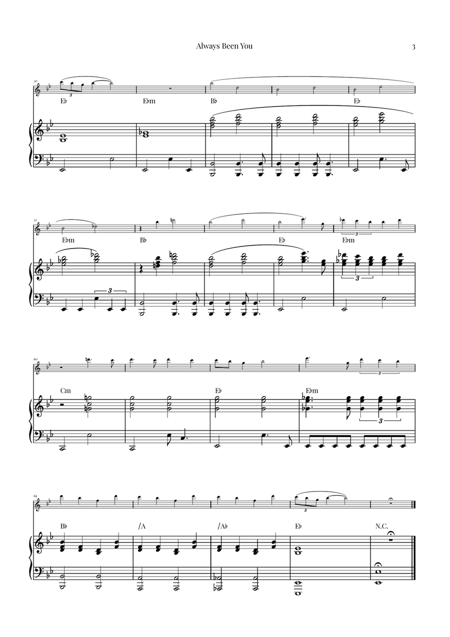 Always Been You Piano scores gallery preview page 3