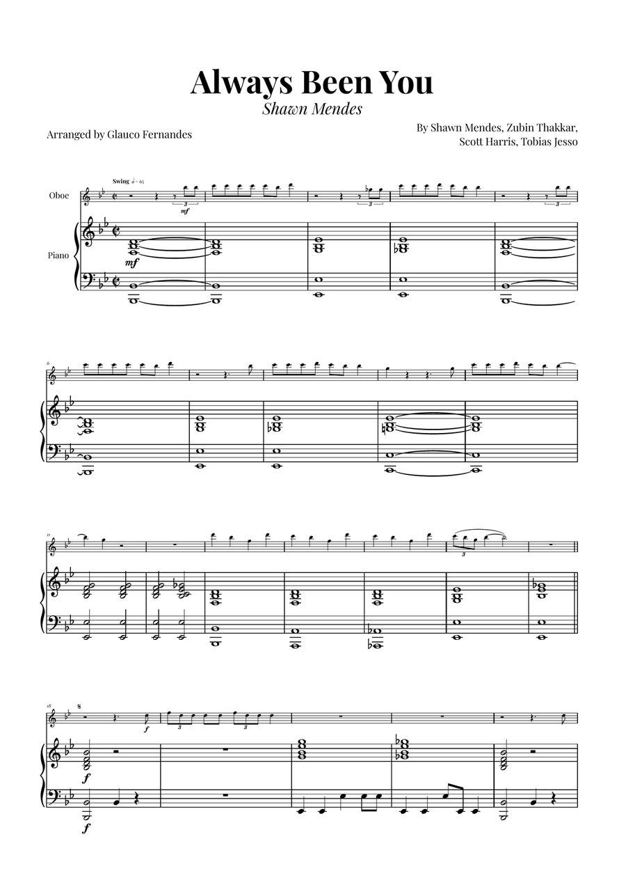 Always Been You Piano scores gallery preview page 1