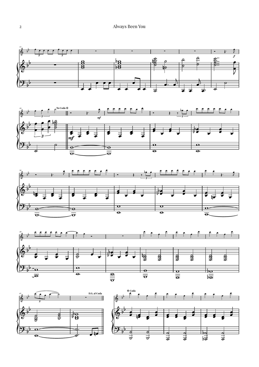 Always Been You Piano scores gallery preview page 2