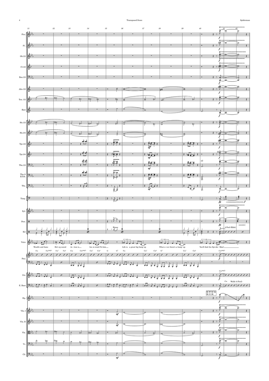 Theme From Spider Man Full Orchestra scores gallery preview page 4