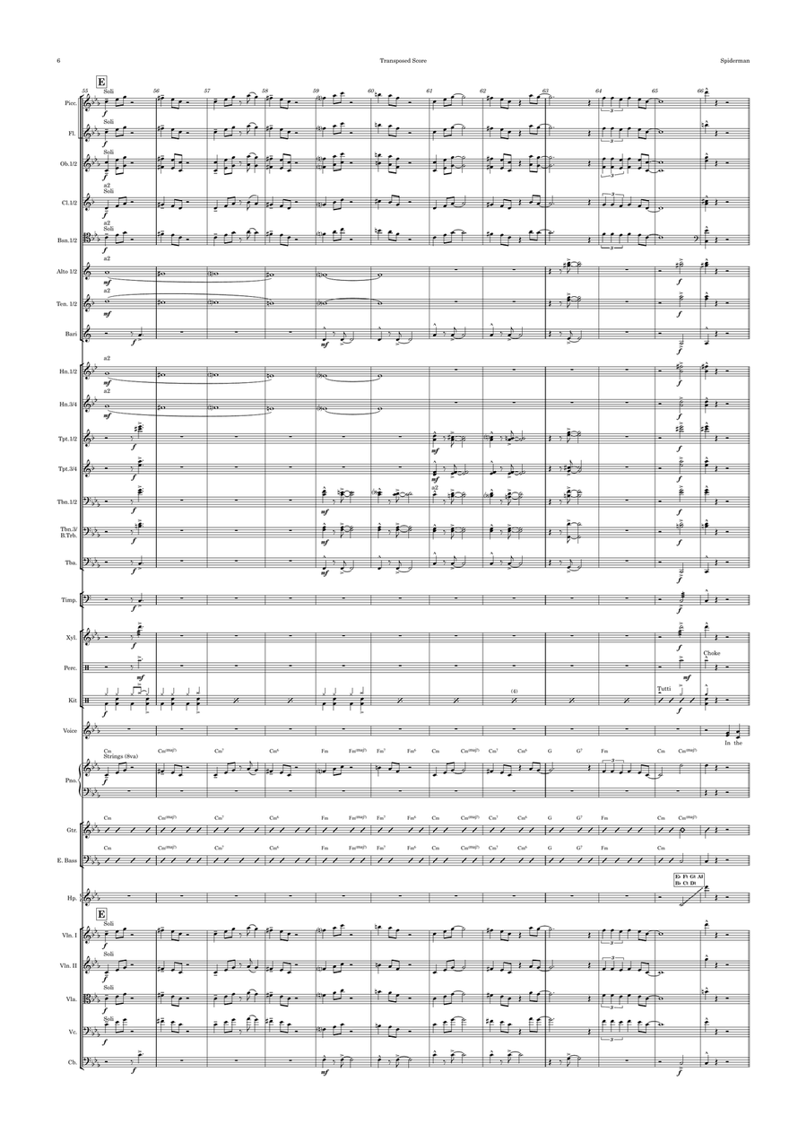 Theme From Spider Man Full Orchestra scores gallery preview page 6