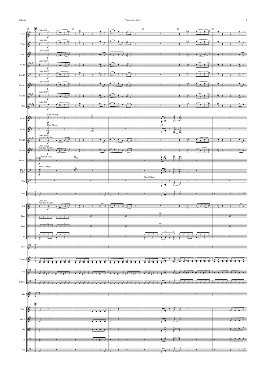 Batman Theme Full Orchestra scores gallery preview page 3