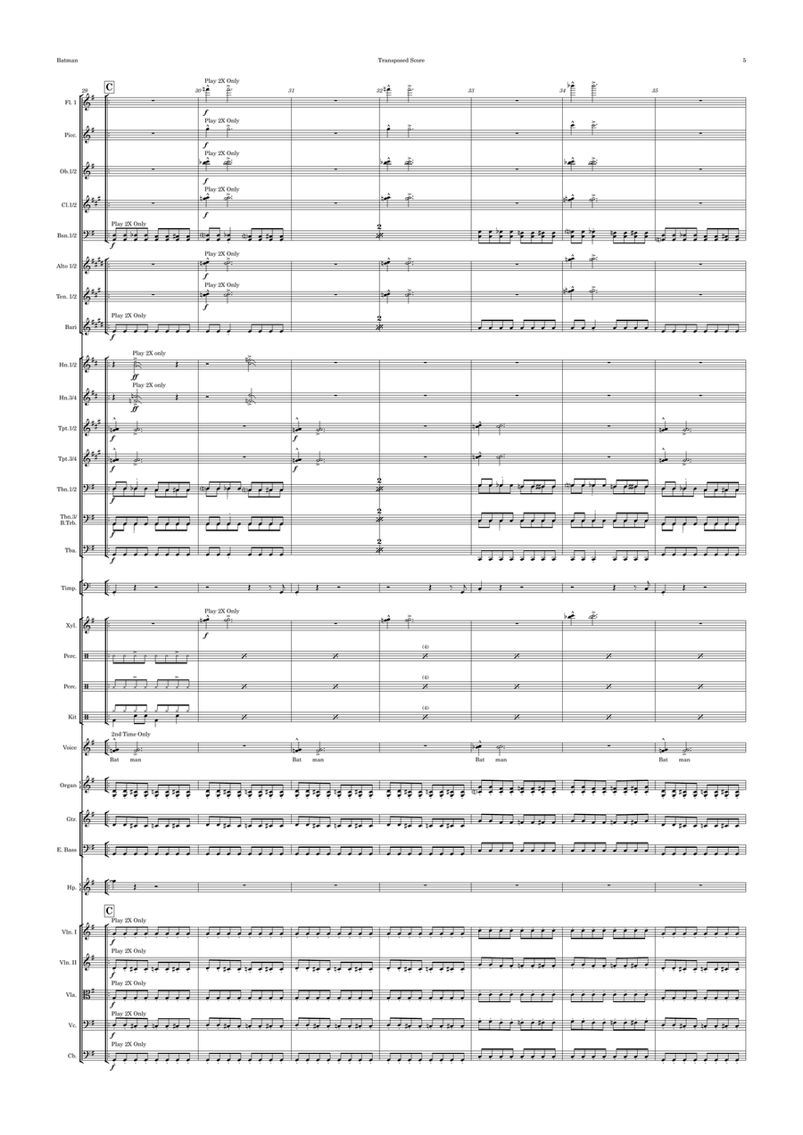 Batman Theme Full Orchestra scores gallery preview page 5