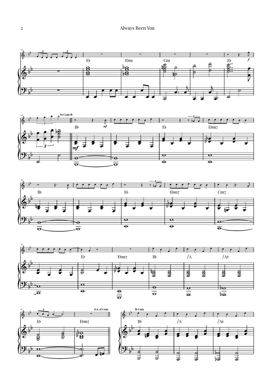 Always Been You Violin Solo scores gallery preview page 2