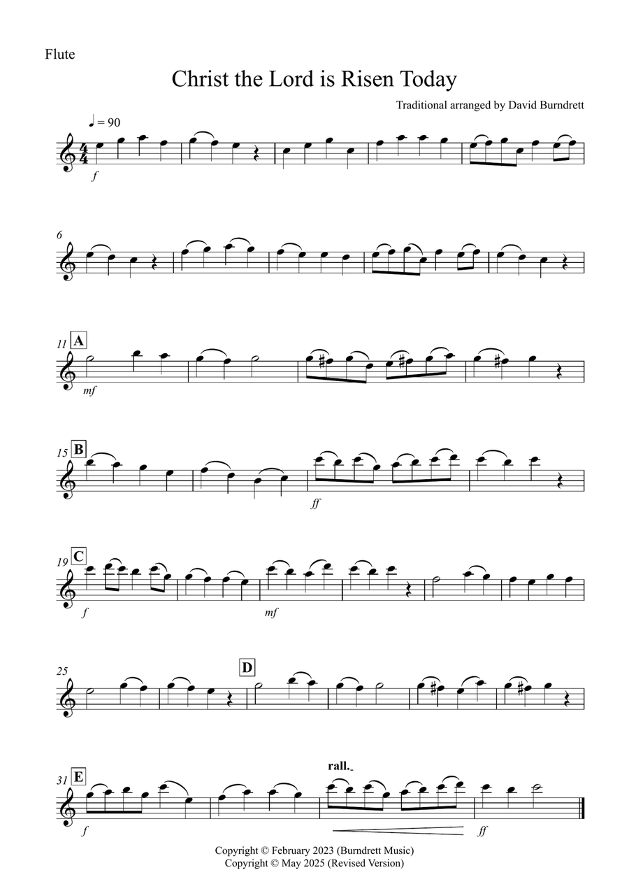 Christ The Lord is Risen Today for Flute, Tenor Saxophone and Trombone Trio Small Ensemble scores gallery preview page 3