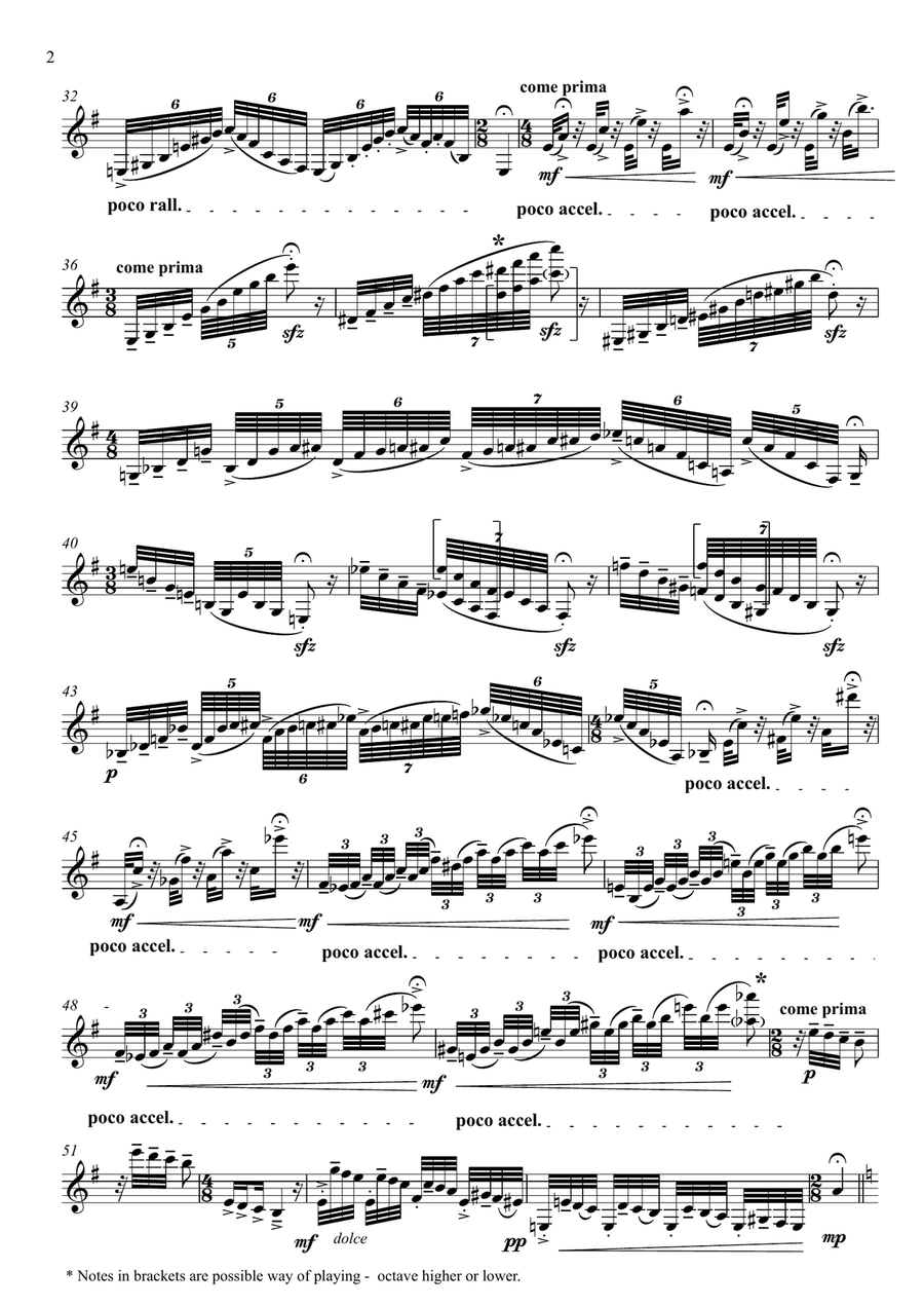 Radovan Stojanović - Kafkaesque ( a fantasy piece for solo clarinet) B-Flat Clarinet scores gallery preview page 2