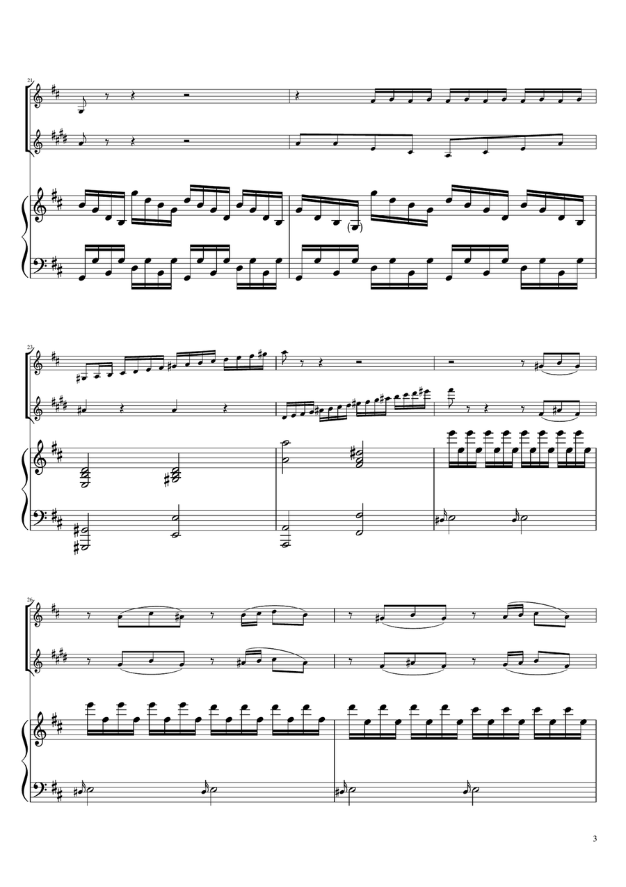 Sonta for 2 Pianos D major KV448 6.375a / Violin & Clarinet , Piano trio B-Flat Clarinet scores gallery preview page 3