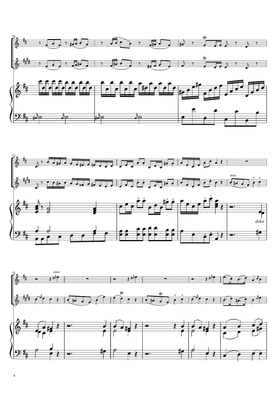 Sonta for 2 Pianos D major KV448 6.375a / Violin & Clarinet , Piano trio B-Flat Clarinet scores gallery preview page 4