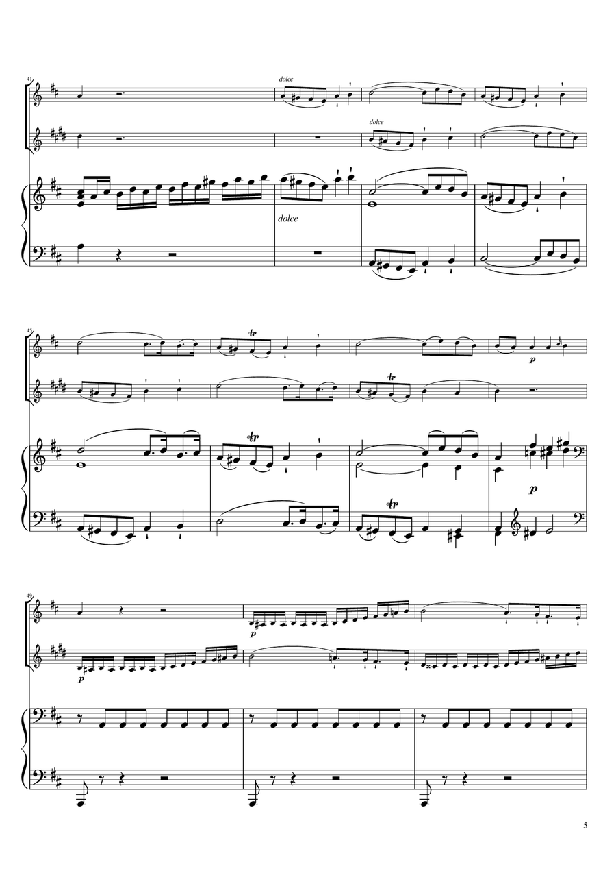 Sonta for 2 Pianos D major KV448 6.375a / Violin & Clarinet , Piano trio B-Flat Clarinet scores gallery preview page 5