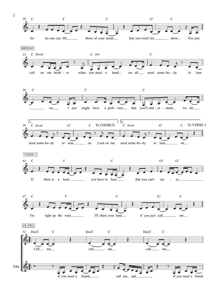 Lean On Me Lean On Me Piano Solo scores gallery preview page 2