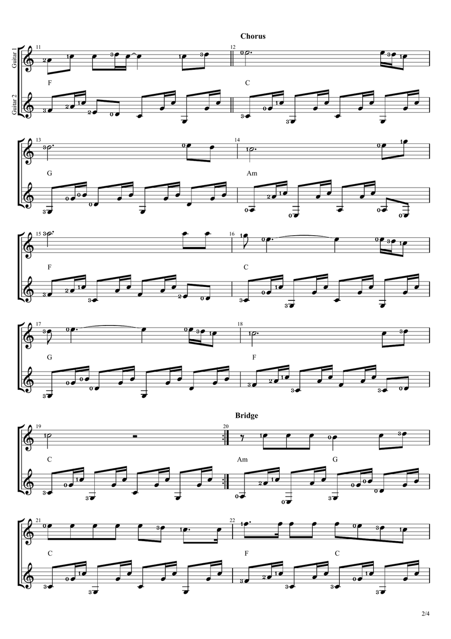 Take Me Home, Country Roads Acoustic Guitar scores gallery preview page 2