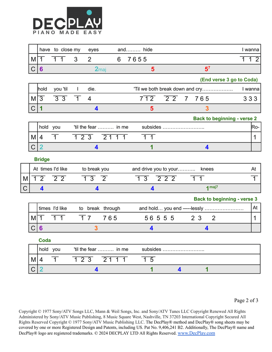 Sometimes When We Touch Easy Piano scores gallery preview page 2