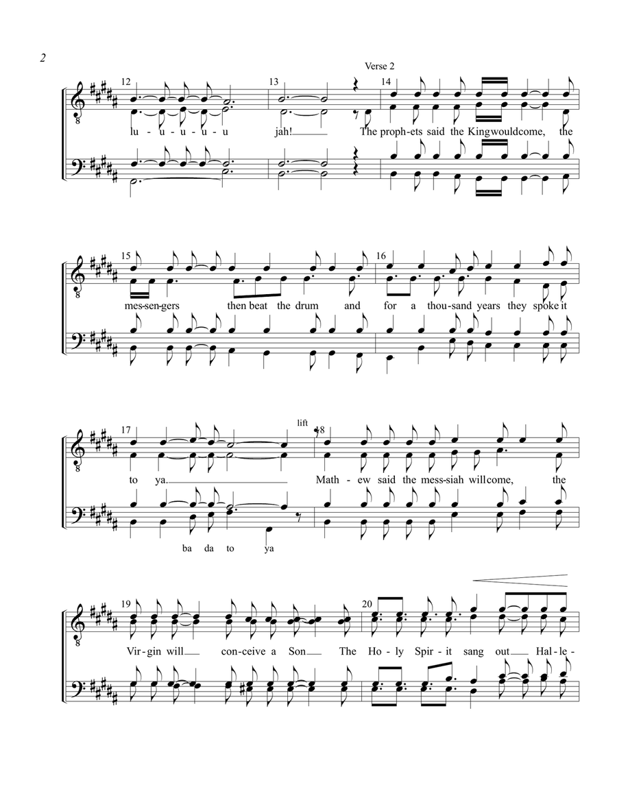 Hallelujah TTBB scores gallery preview page 2