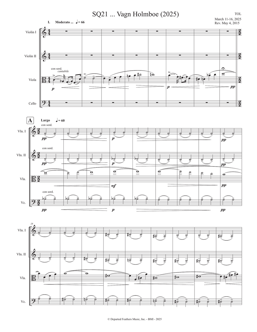 SQ21 ... Vagn Holmboe (2025) String Quartet scores gallery preview page 3