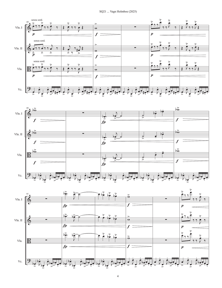 SQ21 ... Vagn Holmboe (2025) String Quartet scores gallery preview page 6