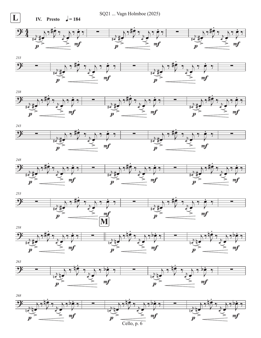 SQ21 ... Vagn Holmboe (2025) String Quartet scores gallery preview page 6