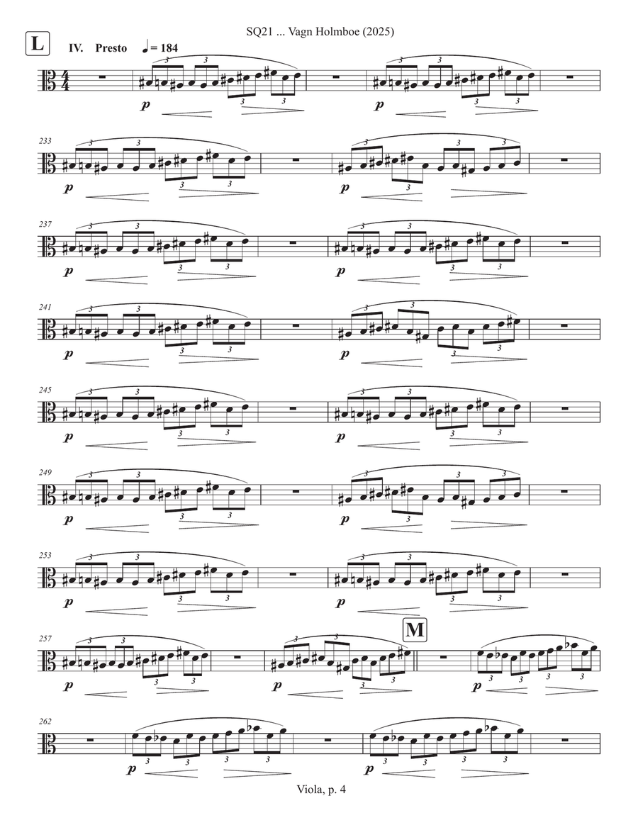 SQ21 ... Vagn Holmboe (2025) String Quartet scores gallery preview page 4