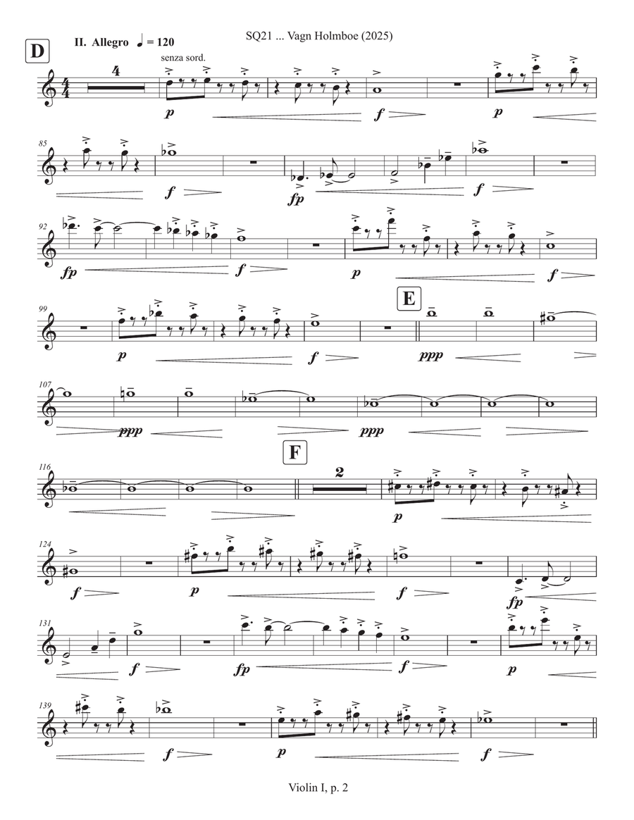 SQ21 ... Vagn Holmboe (2025) String Quartet scores gallery preview page 2