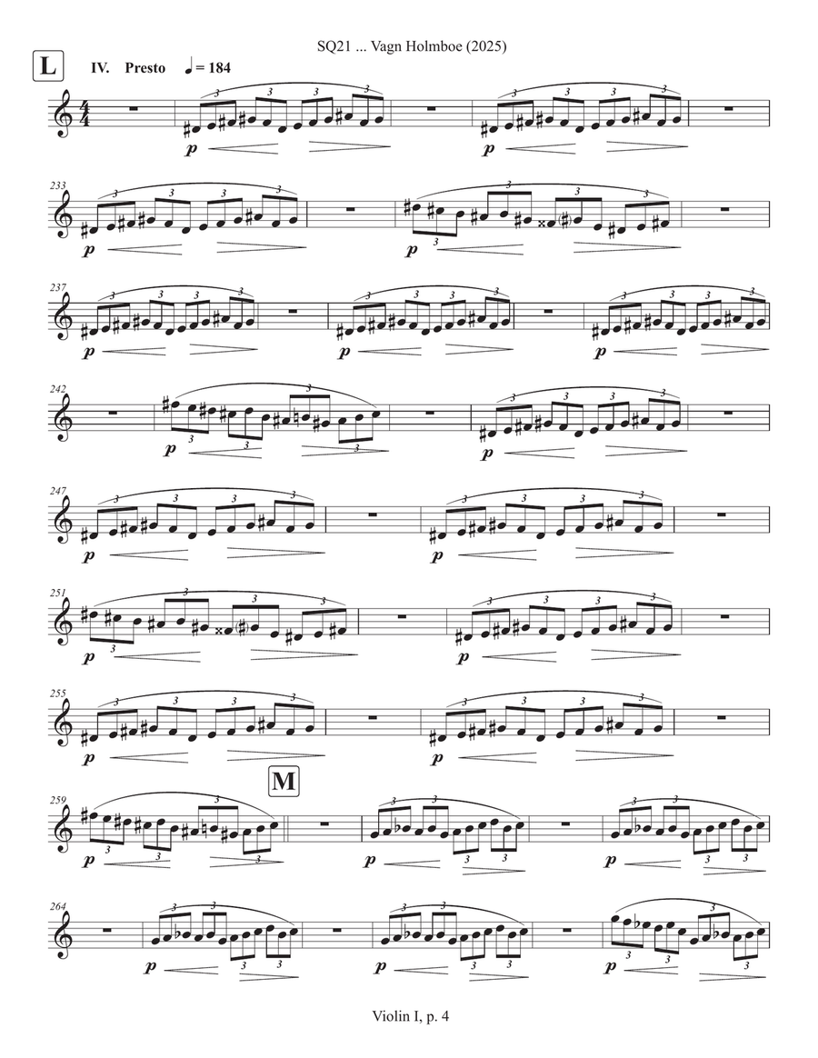 SQ21 ... Vagn Holmboe (2025) String Quartet scores gallery preview page 4