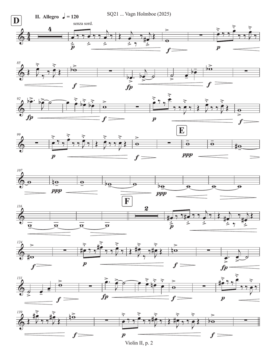 SQ21 ... Vagn Holmboe (2025) String Quartet scores gallery preview page 2
