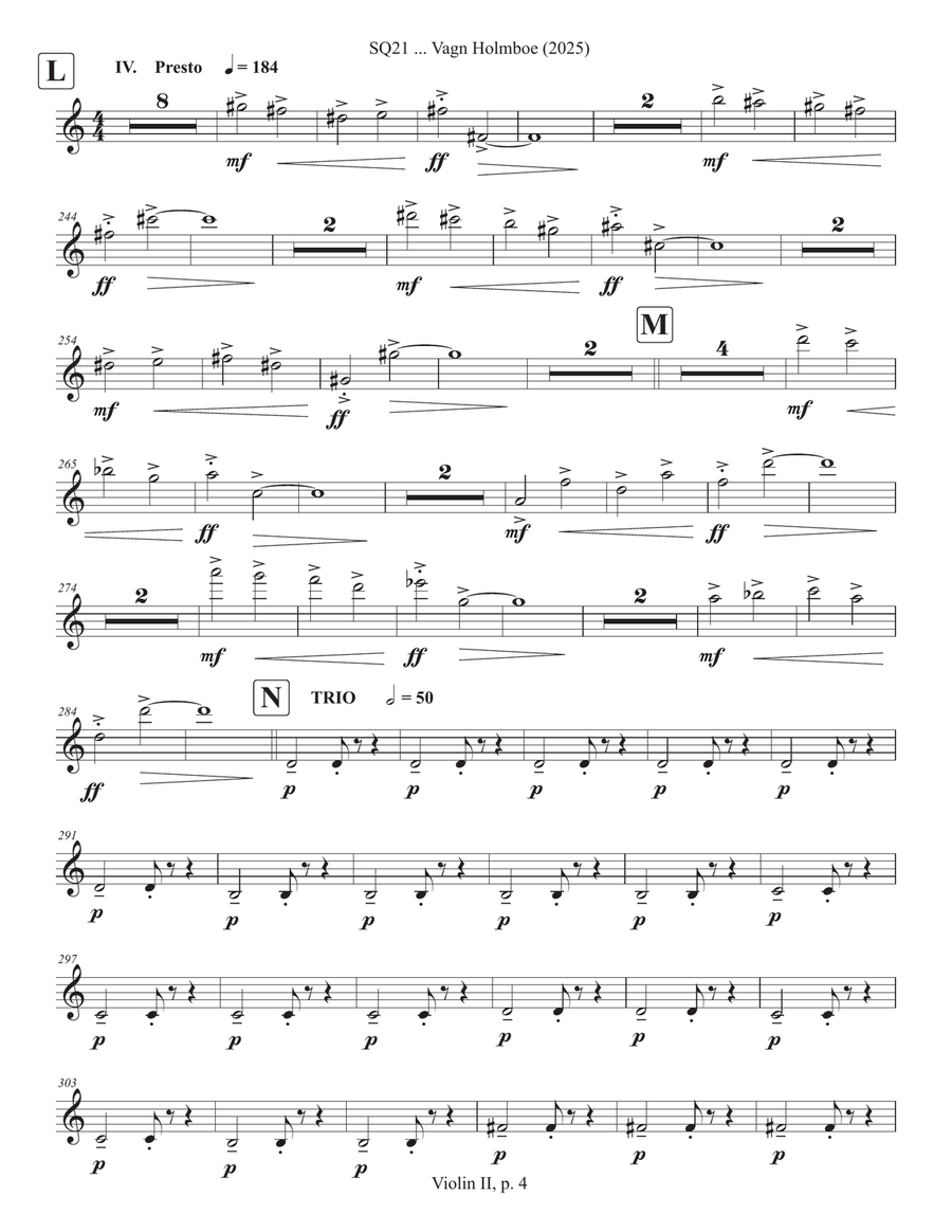 SQ21 ... Vagn Holmboe (2025) String Quartet scores gallery preview page 4