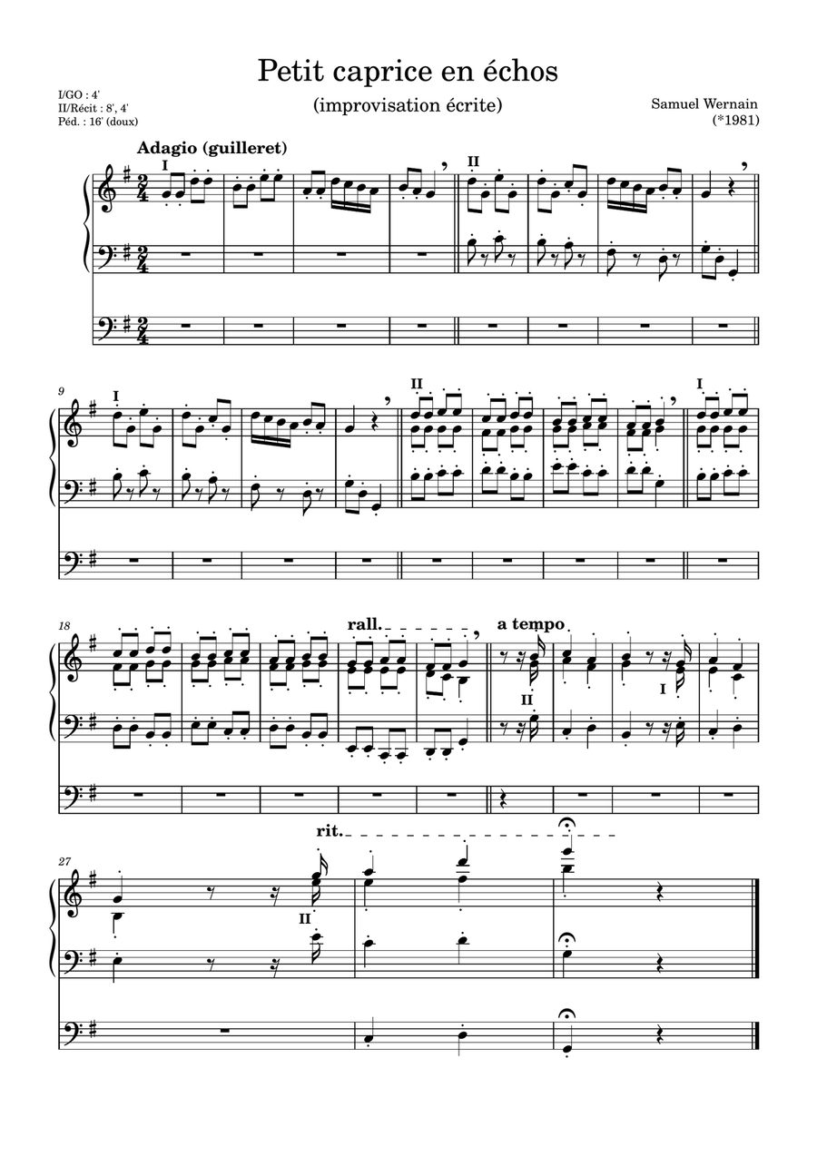 Petit caprice en échos (Little whim in echoes) Organ Solo scores gallery preview page 1