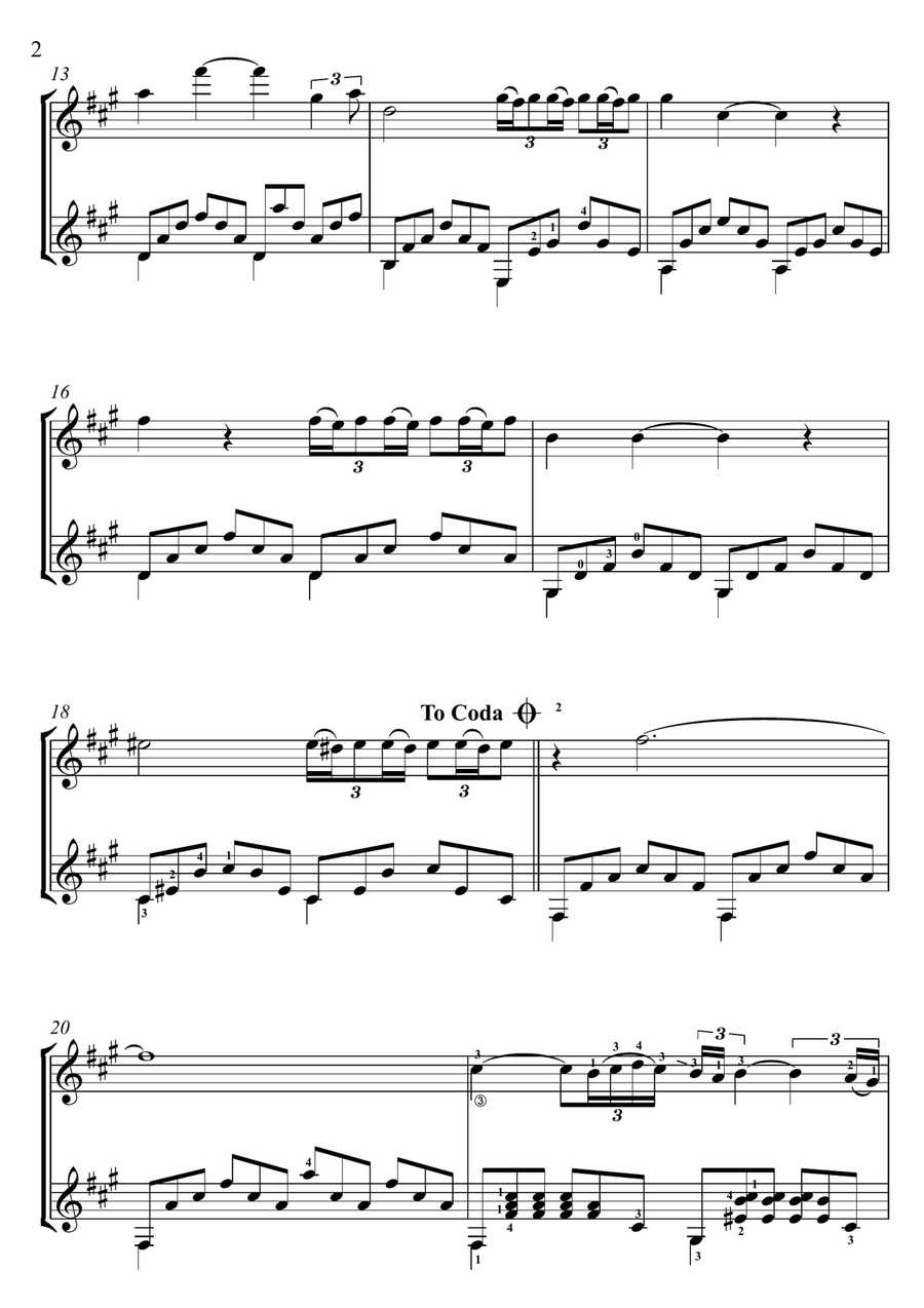 Chi Mai Chi Mai Classical Guitar scores gallery preview page 2