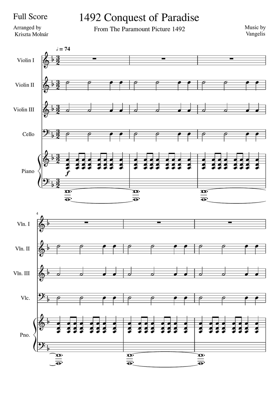Conquest Of Paradise Conquest Of Paradise Chamber Music scores gallery preview page 2