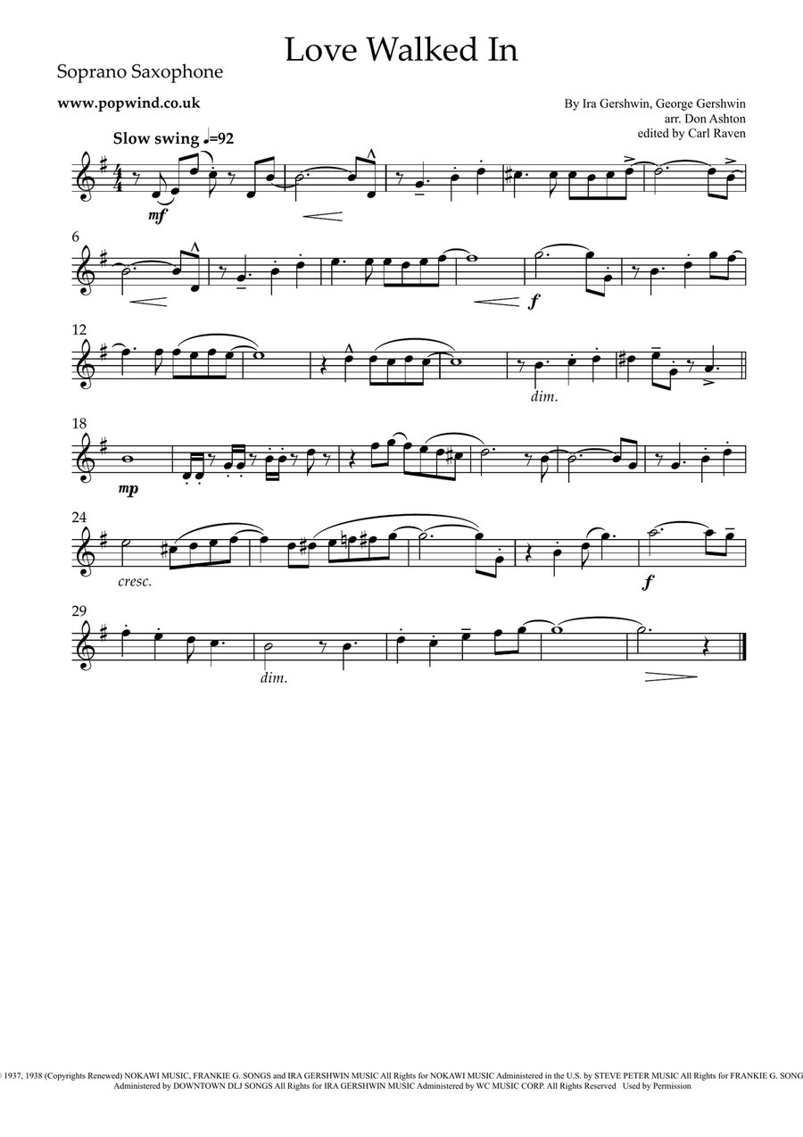 Love Walked In Love Walked In Saxophone Quartet scores gallery preview page 4