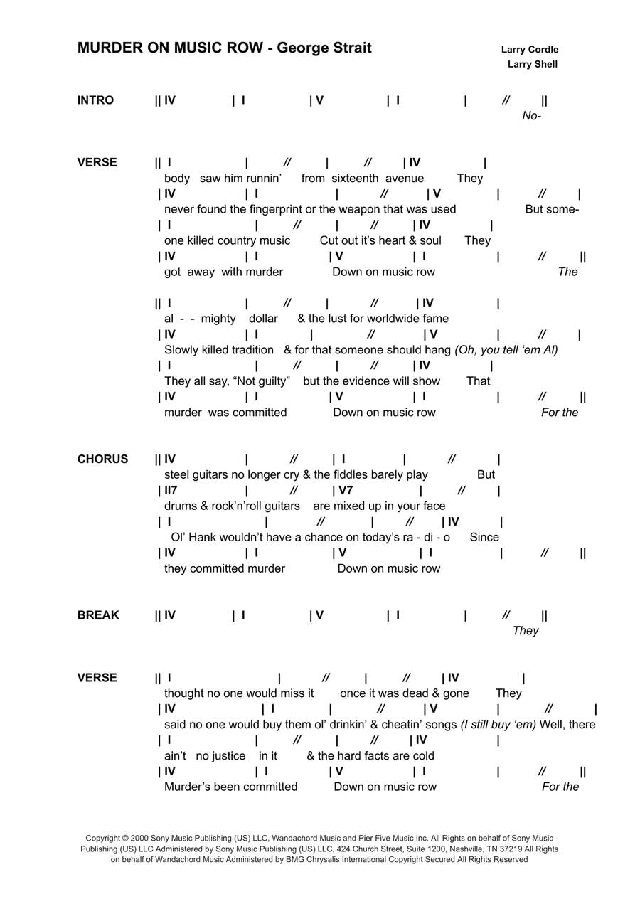 Murder On Music Row Murder On Music Row Piano scores gallery preview page 1