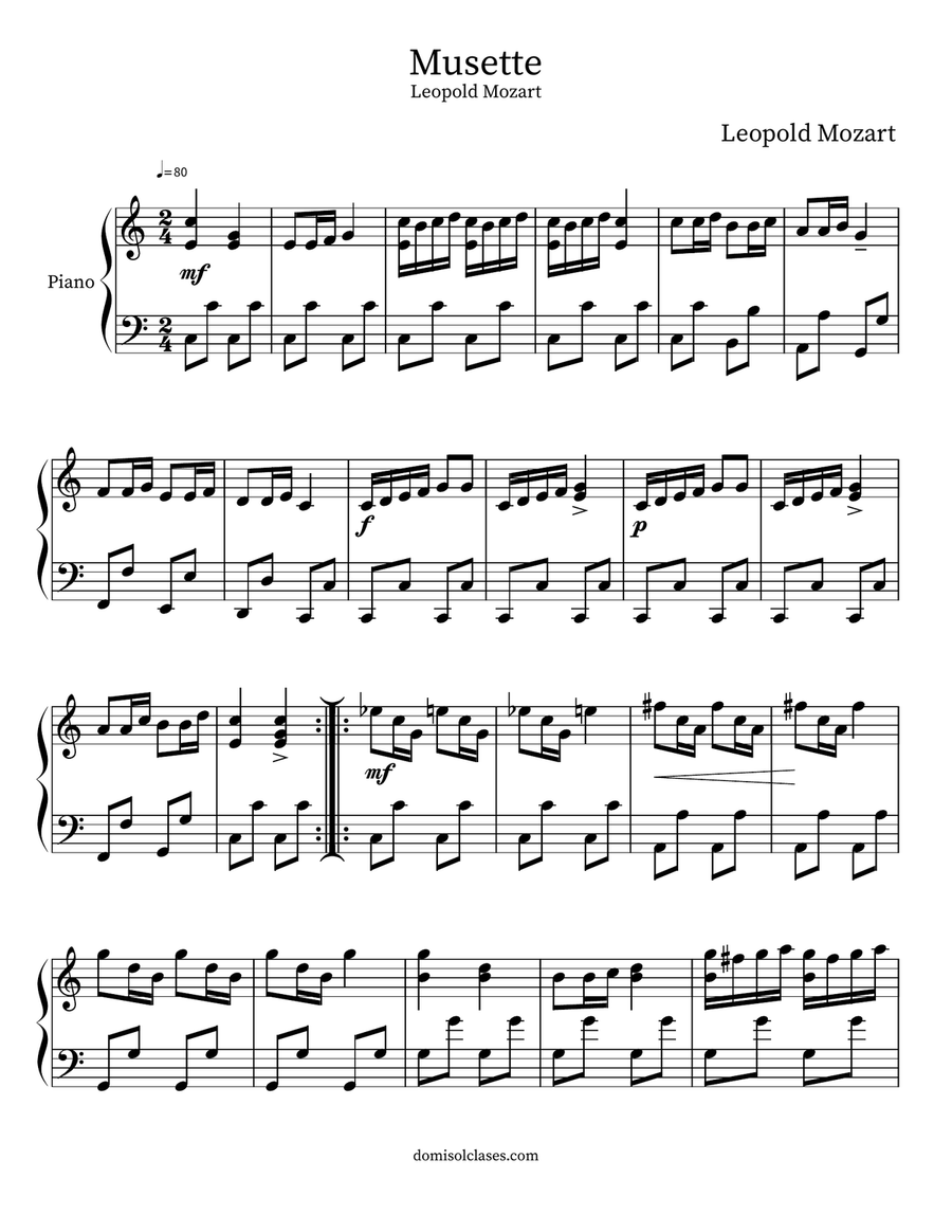 Musette Musette Easy Piano scores gallery preview page 1