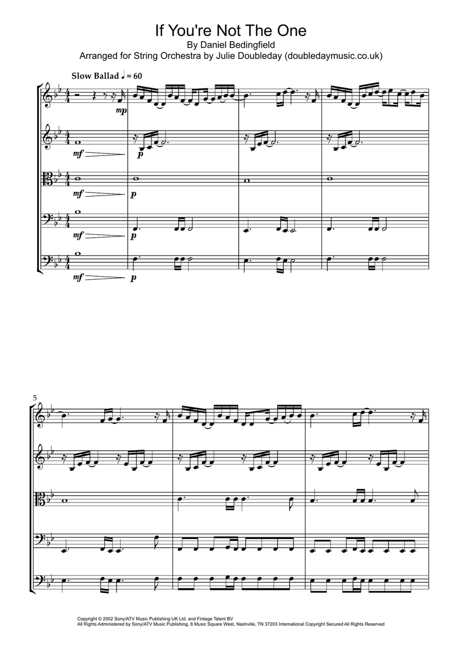 If I'm Not Made For You (If You're Not The One) String Orchestra scores gallery preview page 1