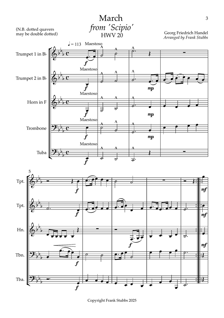 March from Scipio Brass Quintet scores gallery preview page 3