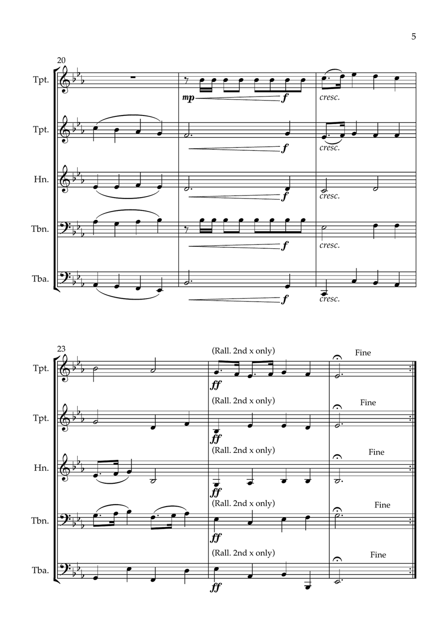 March from Scipio Brass Quintet scores gallery preview page 5