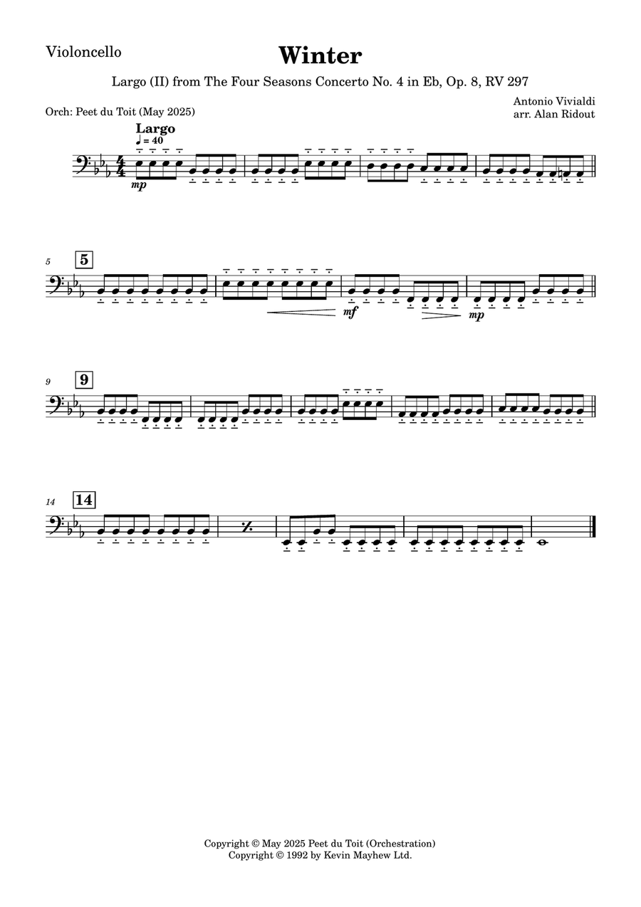 Largo From Winter The Four Seasons Small Ensemble scores gallery preview page 1