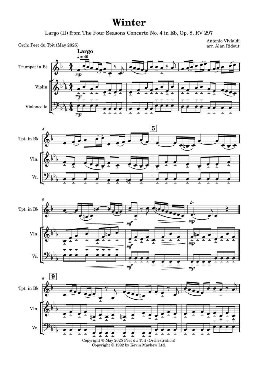 Largo From Winter The Four Seasons Small Ensemble scores gallery preview page 2