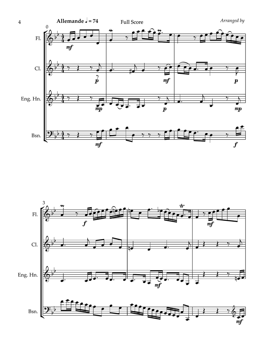 Royal Concert No. 7 Royal Concert No. 7 Woodwind Quartet scores gallery preview page 4