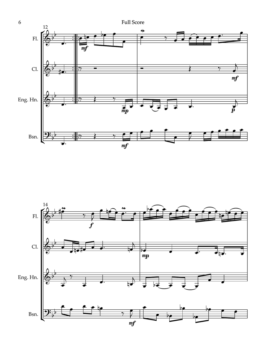 Royal Concert No. 7 Royal Concert No. 7 Woodwind Quartet scores gallery preview page 6