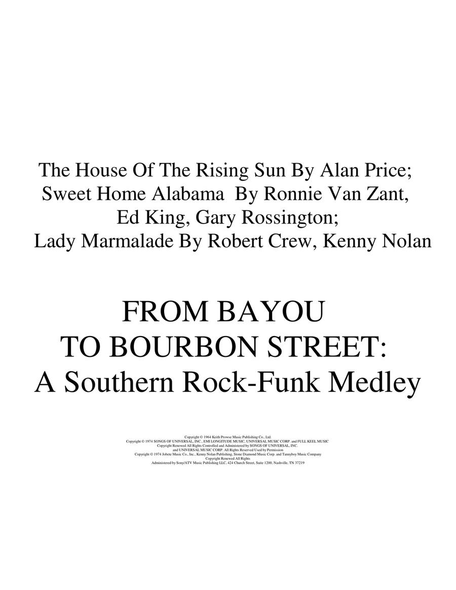 Medley: The House Of The Rising Sun with Sweet Home Alabama and Lady Marmalade Full Orchestra scores gallery preview page 1
