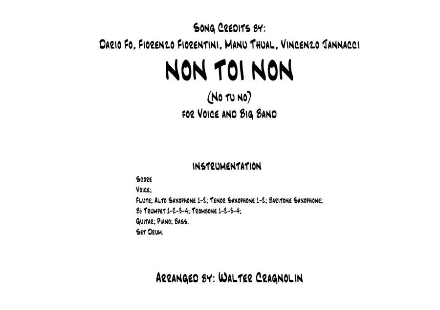 Non Toi Non Non Toi Non Jazz Ensemble scores gallery preview page 2